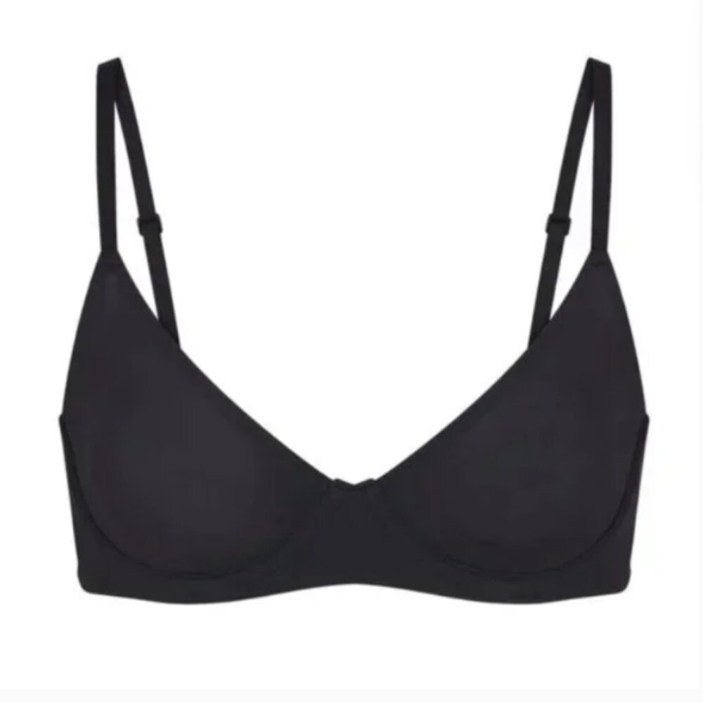 SKIMS FITS EVERYBODY UNLINED DEMI BRA IN ONYX SIZE 36A NWT $46
